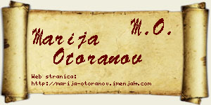 Marija Otoranov vizit kartica